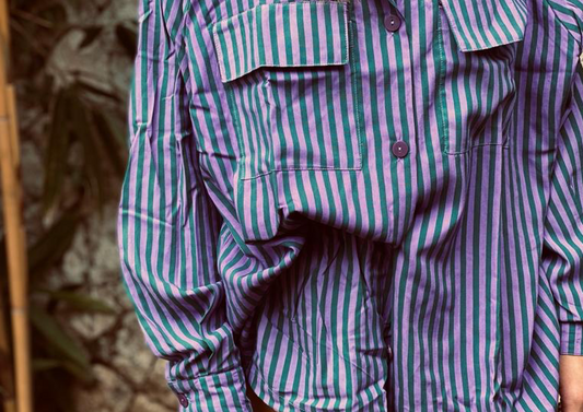 Paradise High Shirt  Poppin Purple & Teal Stripe